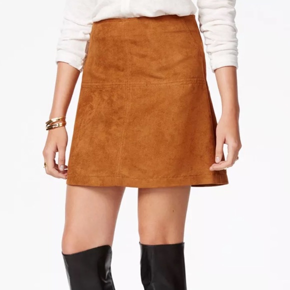 Anthropologie Dresses & Skirts - Anthropologie Faux Suede Mod Mini Skirt